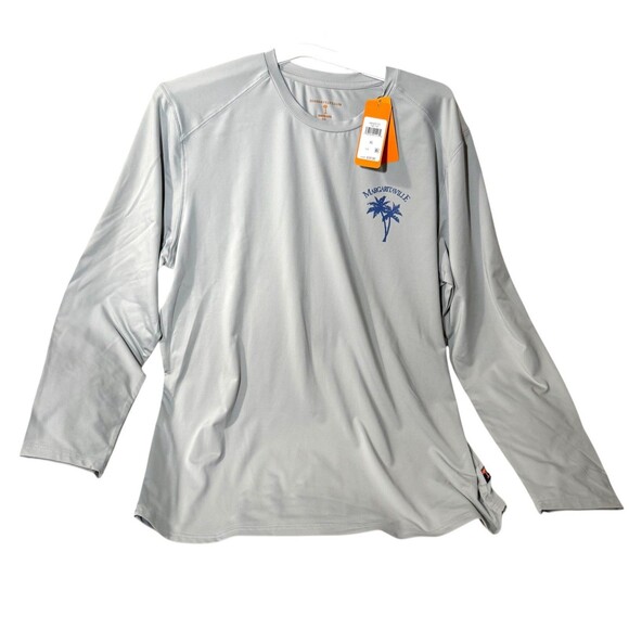 Margaritaville UPF 50 Water Resistant Moisture Wicking Long Sleeve Shirt Gray XL - Picture 1 of 4